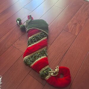 Front gate Festive Red and Green Christmas Stocking
